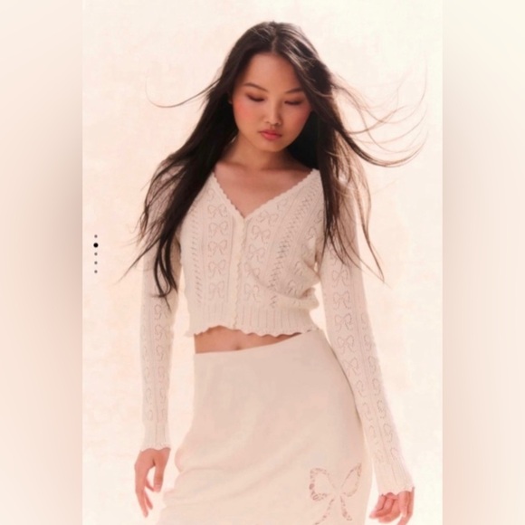 LoveShackFancy Petra in lvory Bow Ponitelle Sz XXS - Picture 1 of 5